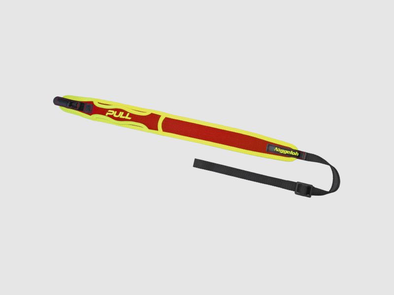 NIGGELOH Gewehrriemen Breit: PULL / mit SV / Neopren Trail gelb/rot