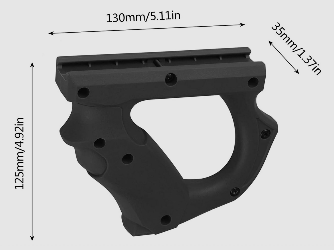 Grip anteriore Foregrip Impugnatura angolata | WB1001 Nero | per guida Picatinny da 20mm | NUOVO & mai usato, immagine 2 di 4