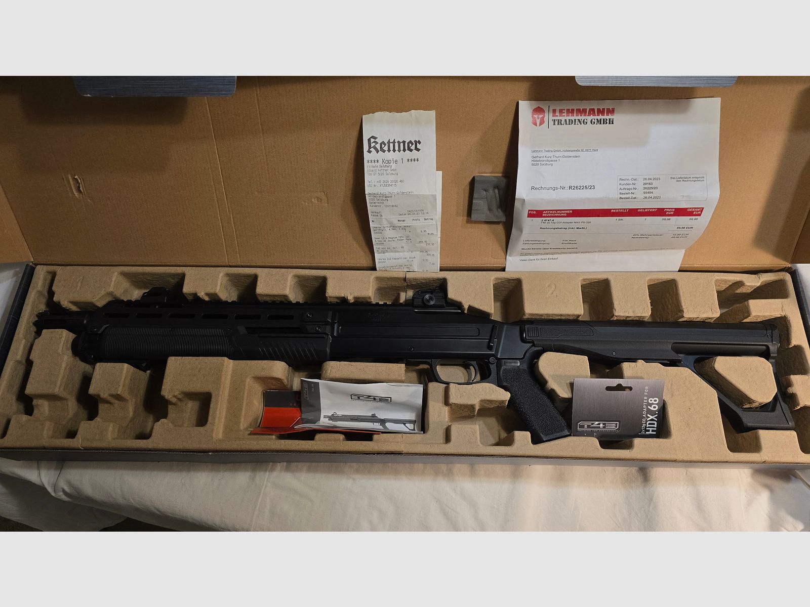 Umarex T4E HDX 68, cal. .68, 40 Joule, Black, Ser.Nr. DD004935, inkl. 2x 12g CO2 Adapter.