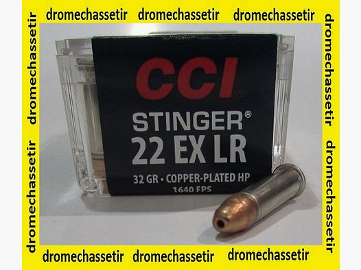boite de 50 cartouches CCI 22lr Stinger 32 grains cuivrée Hollow Point