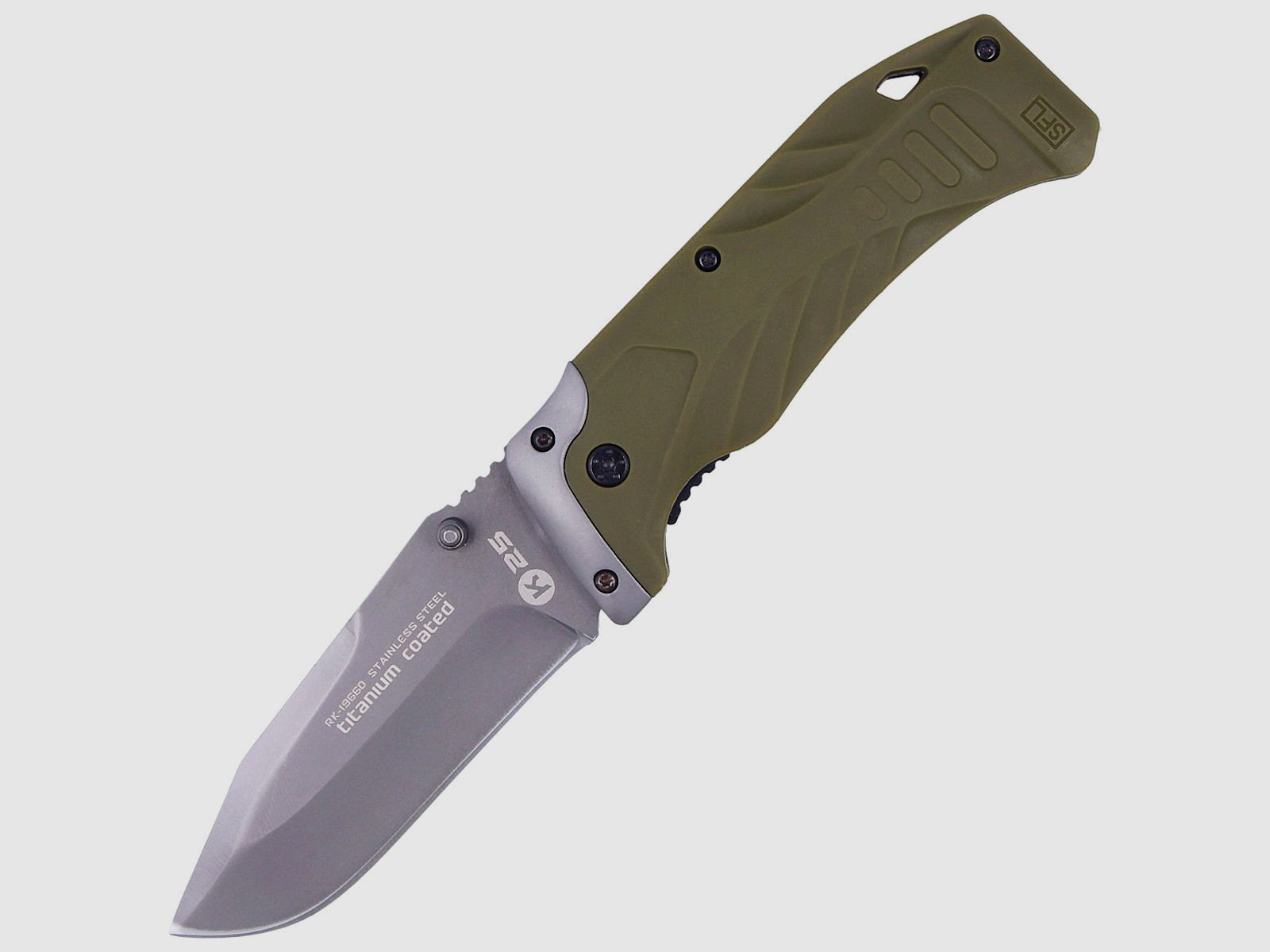 Cuchillo K25 Tactical Green Steel, Titanium Coated (19660), imagen 4 de 4