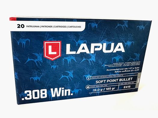 Lapua .308 Win. Mega 12,0g 7 185 gr. Langwaffenmunition 4317189