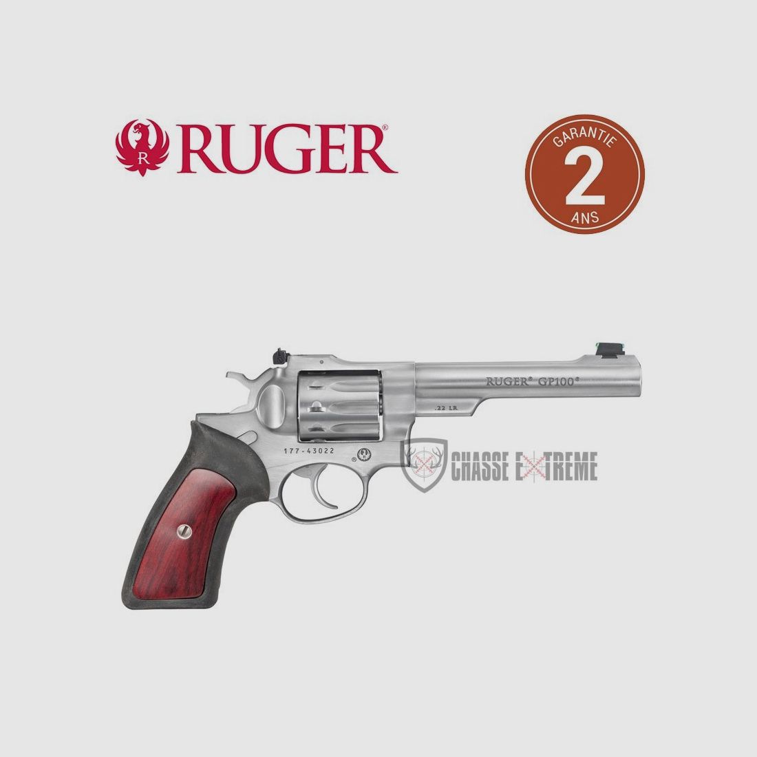 Revolver RUGER GP100 Edelstahl Kaliber 22Lr