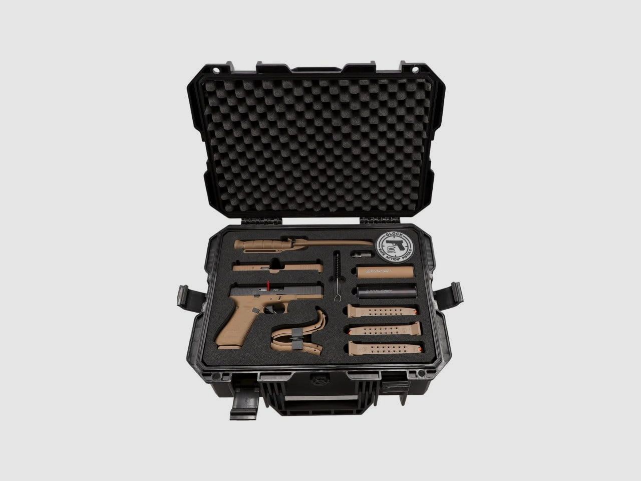 Glock 17 Gen5 SV Double Set 9 mm P.A.K., Schwarz und Coyote