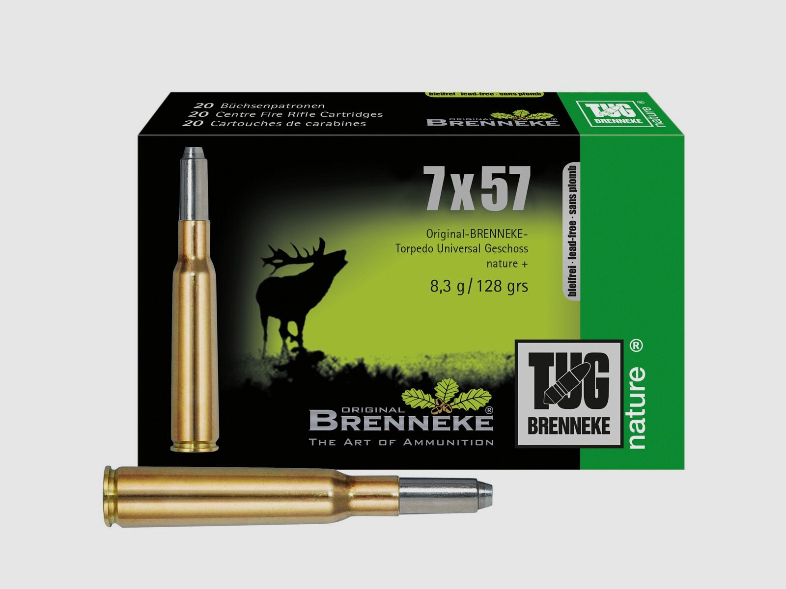 Brenneke 7×57 TUG nature+ 8,3g/128grs. – 20 Stk.