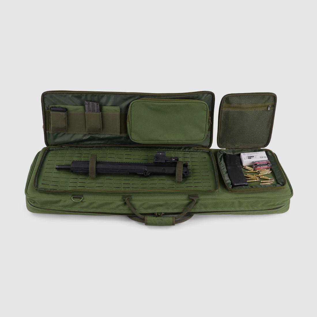 Winter Guncases Waffentasche Tactical 110 cm – Laser-Cut MOLLE, Rucksacktragesystem, 1000D Nylon (Forest)