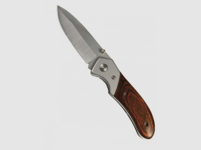 COUTEAU PLIANT À UNE MAIN AVEC POIGNÉE EN BOIS