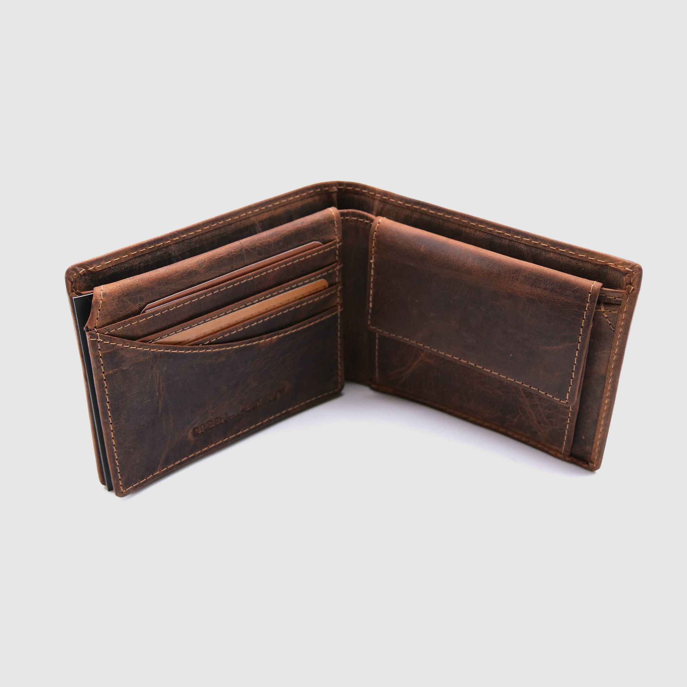 Greenburry leather wallet brown Vintage Animal Collection boar 1705-wildboar-25