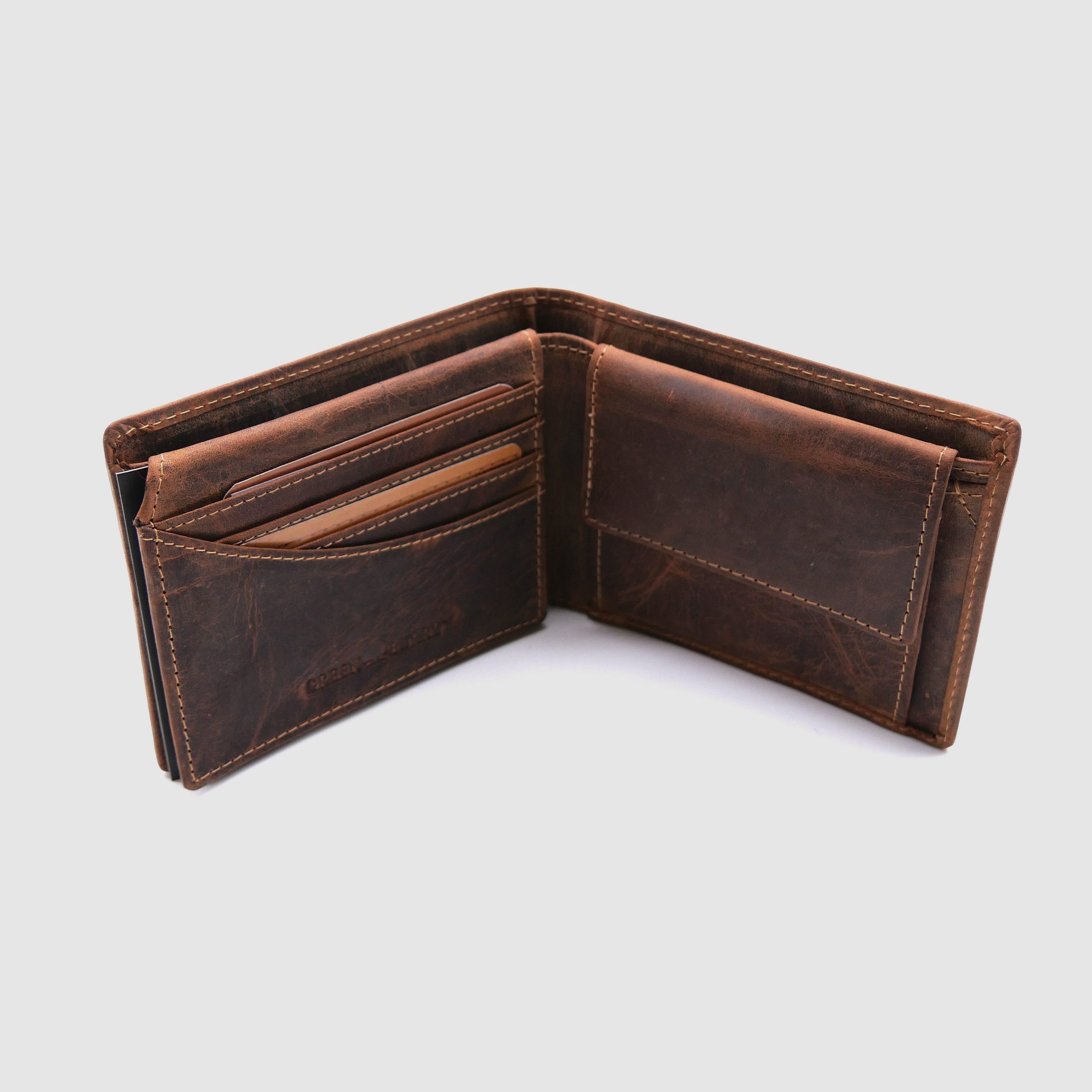 Greenburry leather wallet brown Vintage Animal Collection boar 1705-wildboar-25