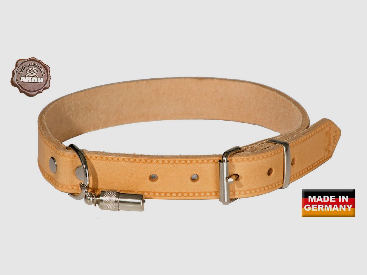AKAH Halsband genietet aus Fahlleder