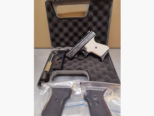 Record Mod. 15-9 Snowflake Schreckschuss Pistole 9mm brüniert inkl. Reservemagazin & Griffschalen Schwarz !!Neuware!!