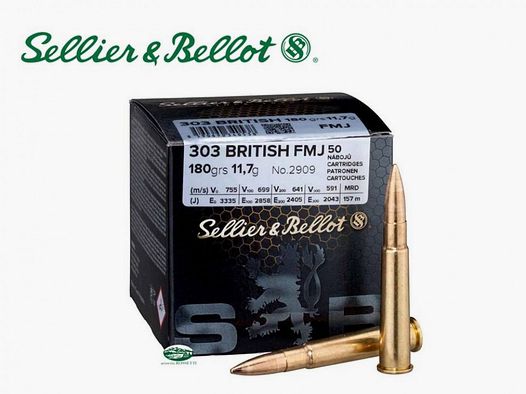 SELLIER & BELLOT Munition Kal.303 British FMJ 180gr. Packung 50 Stück
