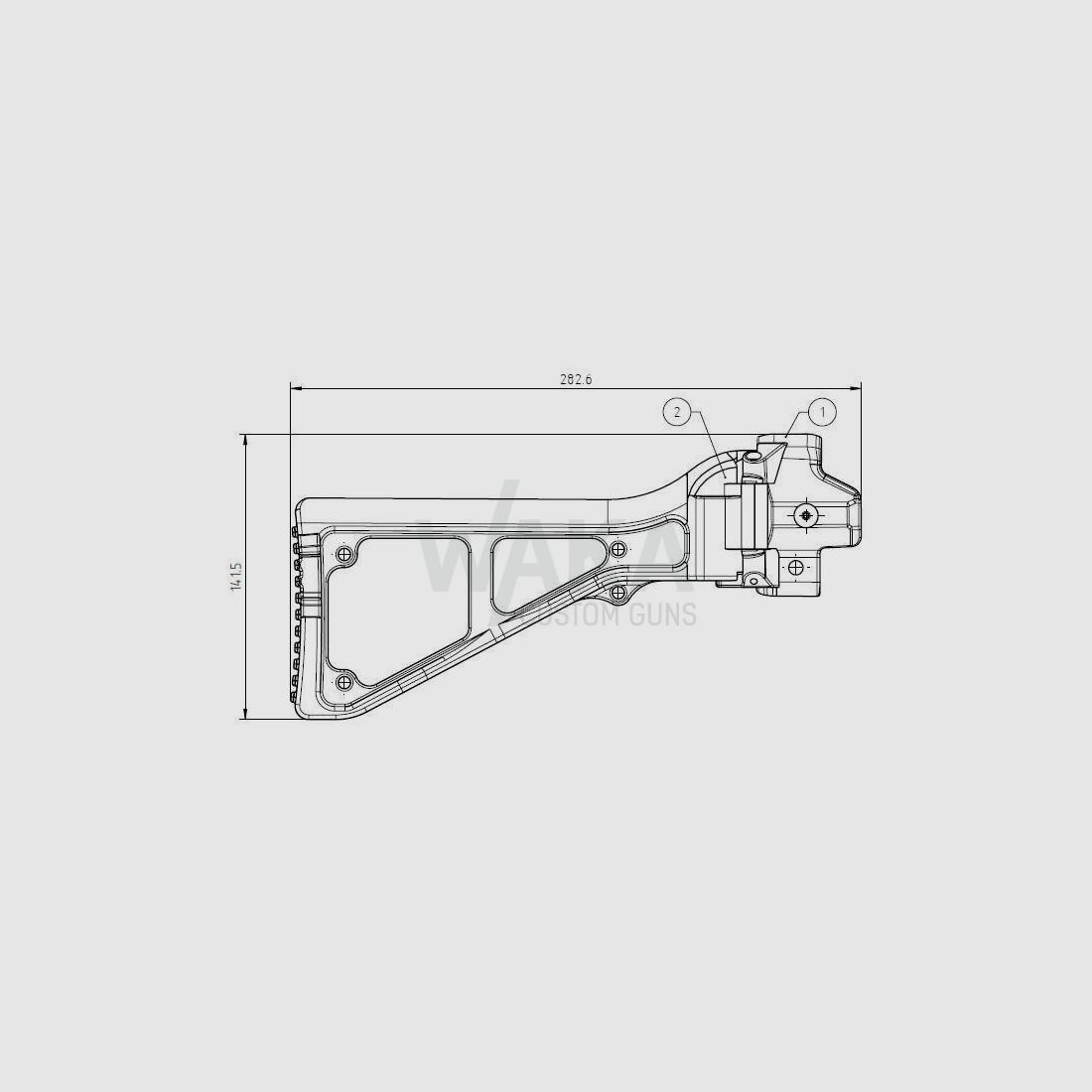 B&T folding shoulder stock polymer with adapter piece for HK MP5/SP5 with sling mount