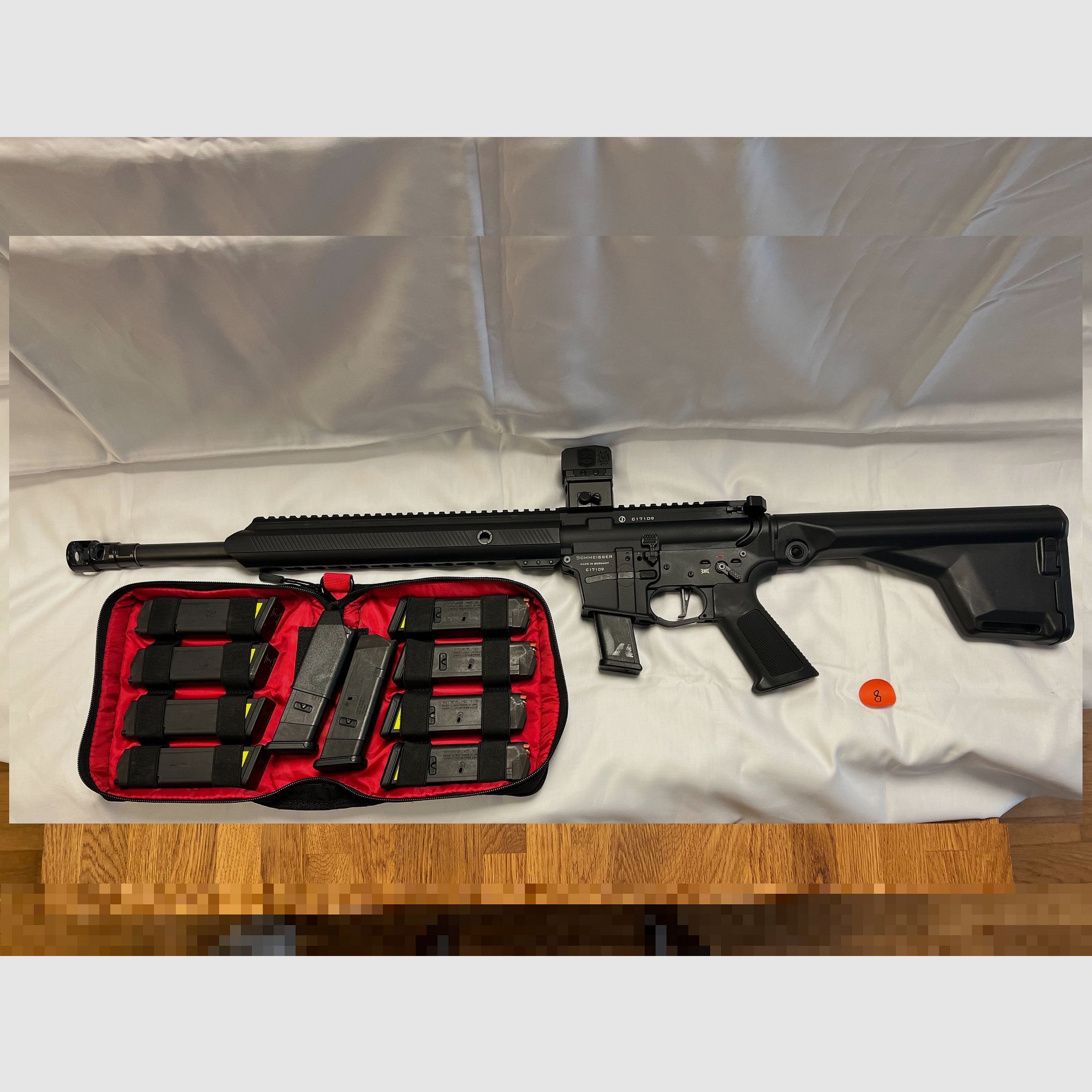 Schmeisser AR15-9L 9 mm Luger + 10 magazynków – karabin samopowtarzalny kat. B – broń dziedziczona sprzedaż prywatna Vorarlberg, zdjęcie 1 z 7