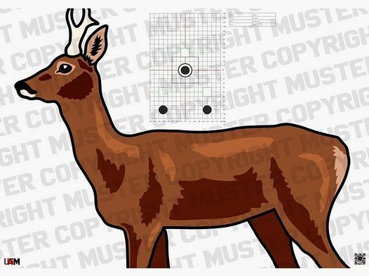 Hunting Target Rehbock DIN A1 – Realistische Zielscheibe für präzises Schießt...