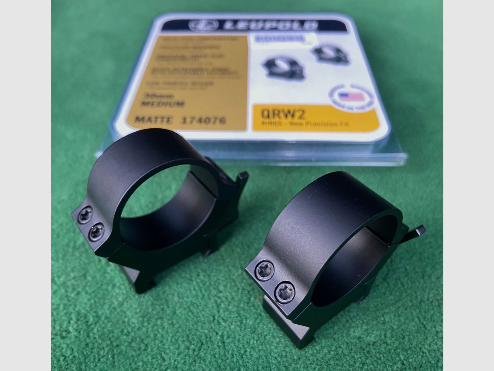 Leupold QRW2 Mounting RINGS 30mm Medium (H=9.13) with quick release lever, steel, matte, zdjęcie 3 z 4