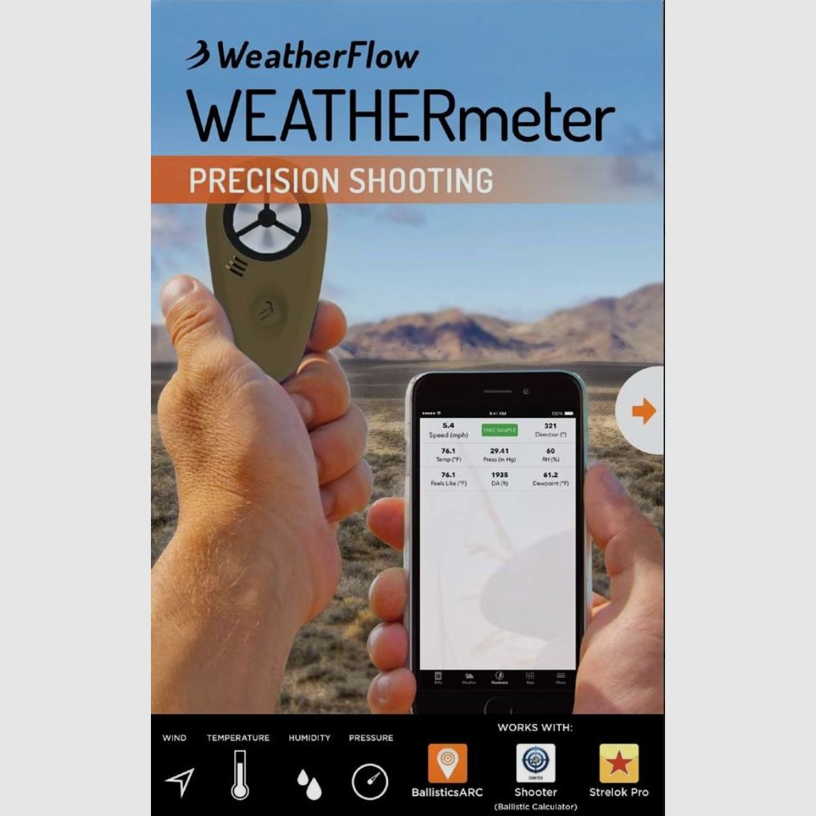 WeatherFlow WEATHERmeter Set für Long Range Shooting + Ballistic