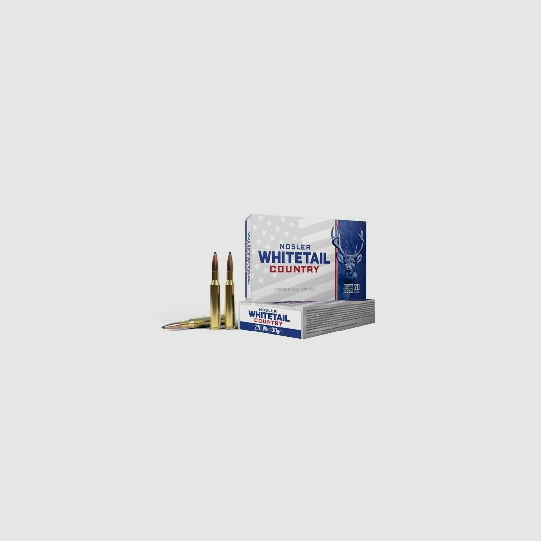 Patronen Nosler Kal. 270 Win – 130gr. 20 Stk. Whitetail Country Solid Base, Bild 1 von 3