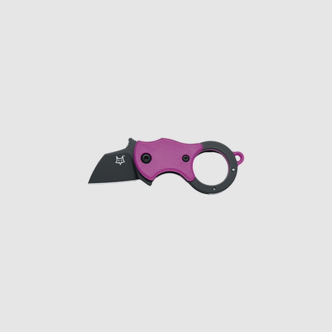 Fox Mini-Ta Fold. Knife Purple Nylon Handle, 1.4116 Stainless Steel, Black Idr. Blade