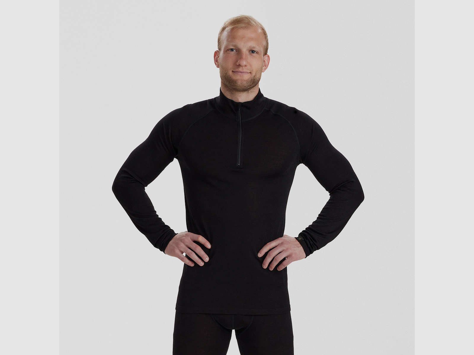 Deerhunter Quinn Merino Â½-Zip Maglietta Nera Oak 3XL