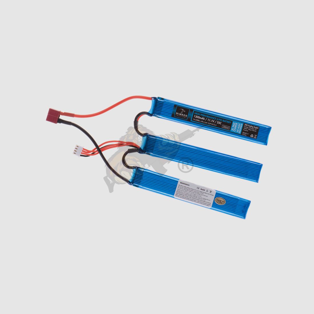 Nimrod Airsoft LiPo Akku 11.1V 1300mAh, 25C dreiteilig - T-Plug