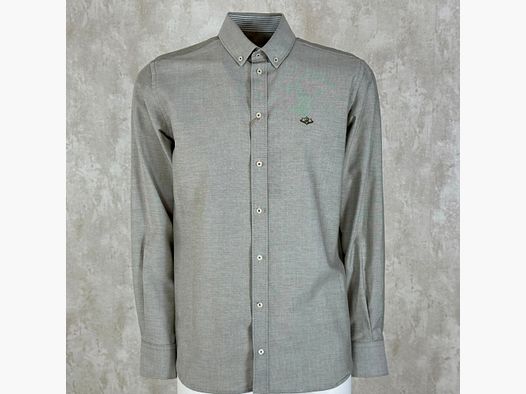 Camisa Caza Tejido Liso Hombre Verde