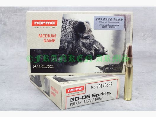 Norma	 Vulkan .30-06 Spr. 180gr. 11,7g 20 Stück Staffelpreis