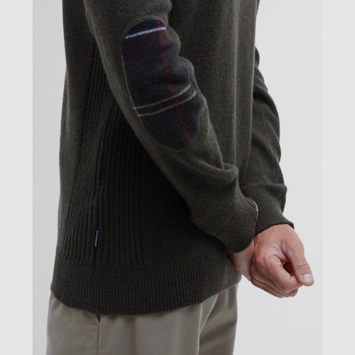 BARBOUR Holden Half Zip Sweater Olive Marl