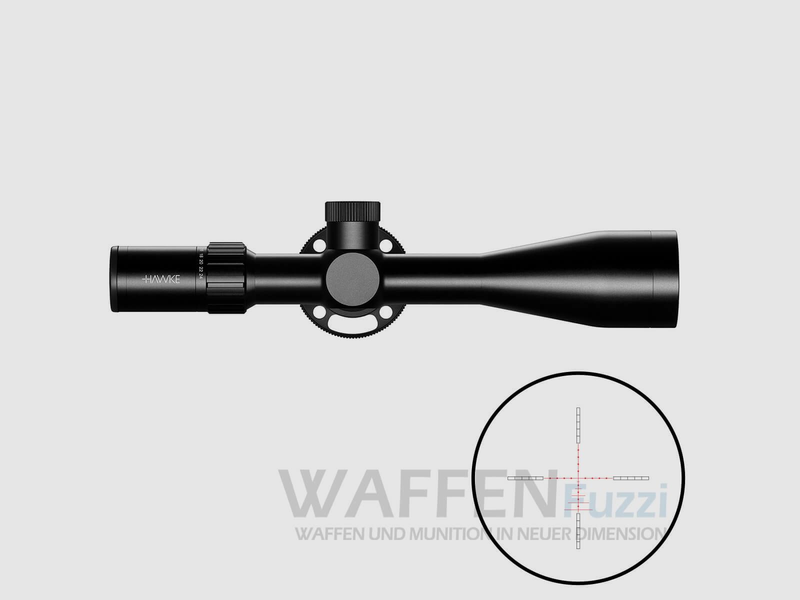 Hawke Airmax 30 SF Kompakt 6-24×50 AMX IR beleuchtetes Mil Dot Absehen - kurzer Augenabstand