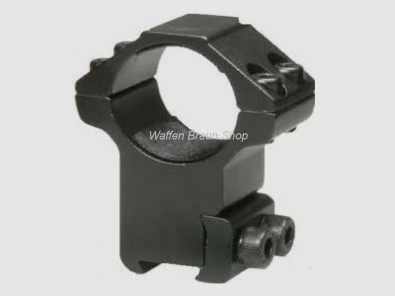 Bauer Ringmontage für 11mm Prismenschiene, Schwarz matt, 1", Hoch