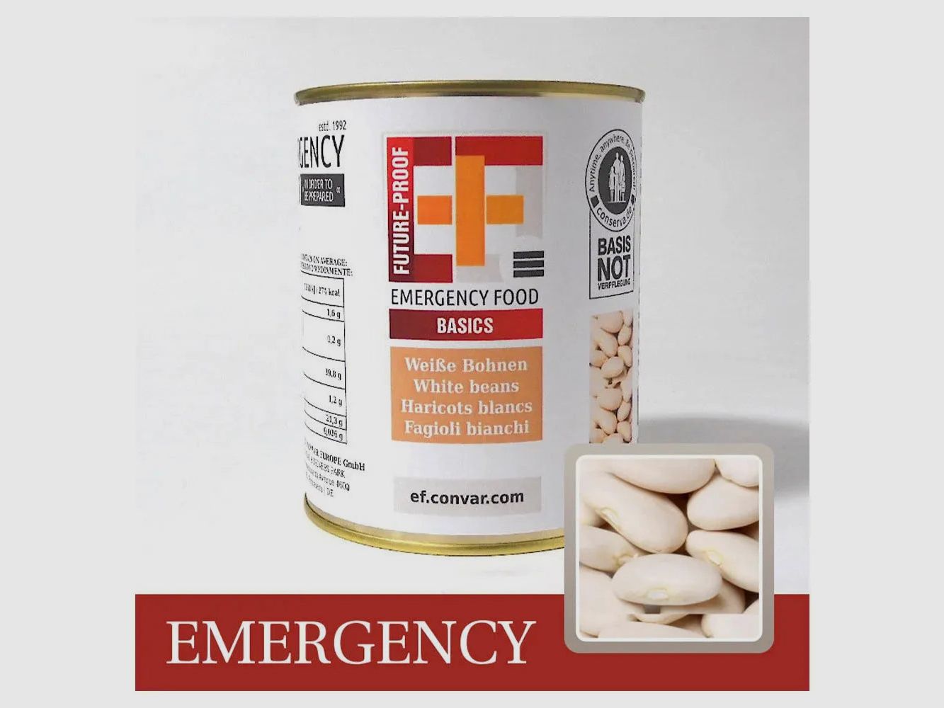 EF Emergency Food Basics Weiße Bohnen