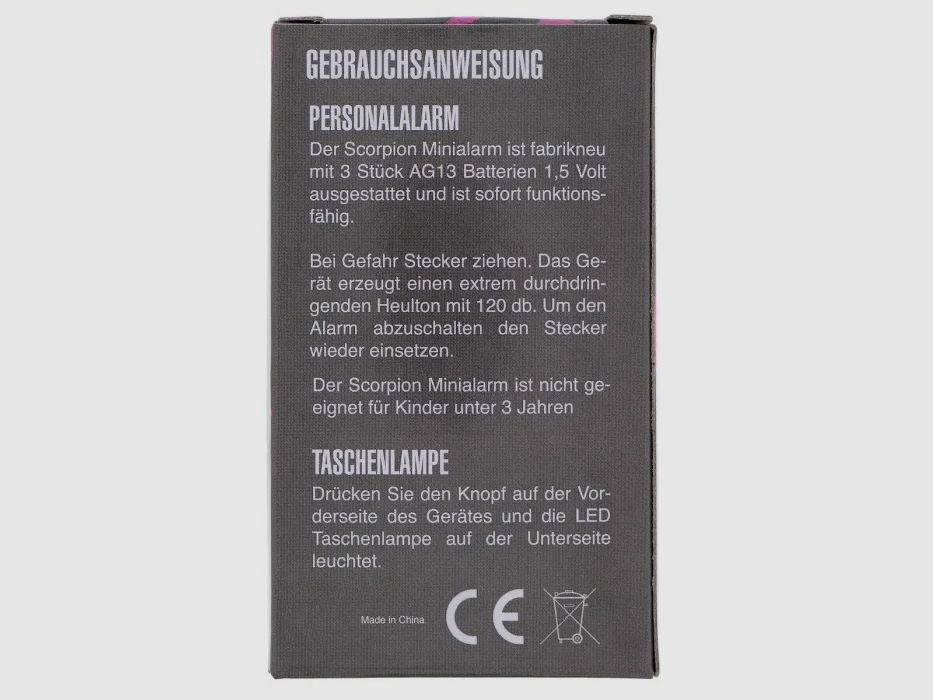 Scorpion Personalalarm 120 db Pink