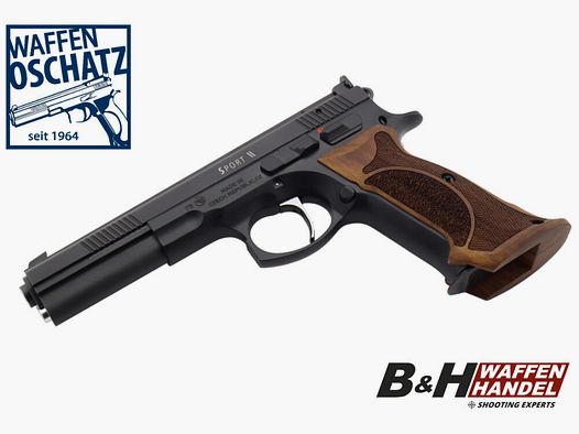 Waffen Oschatz Sport II SA 6" Longslide Pistola Match Mango de Nuez original de Waffen-Oschatz Stuttgart CZ75