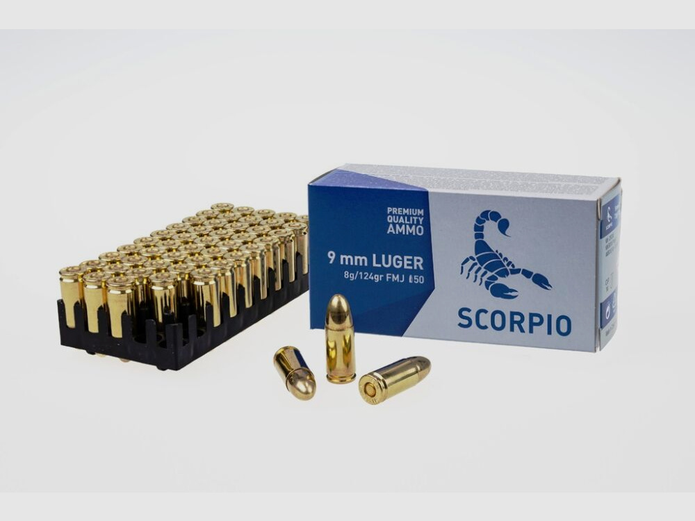 STV 9mm Luger 124grs FMJ STV Scorpio / 1000 pièces