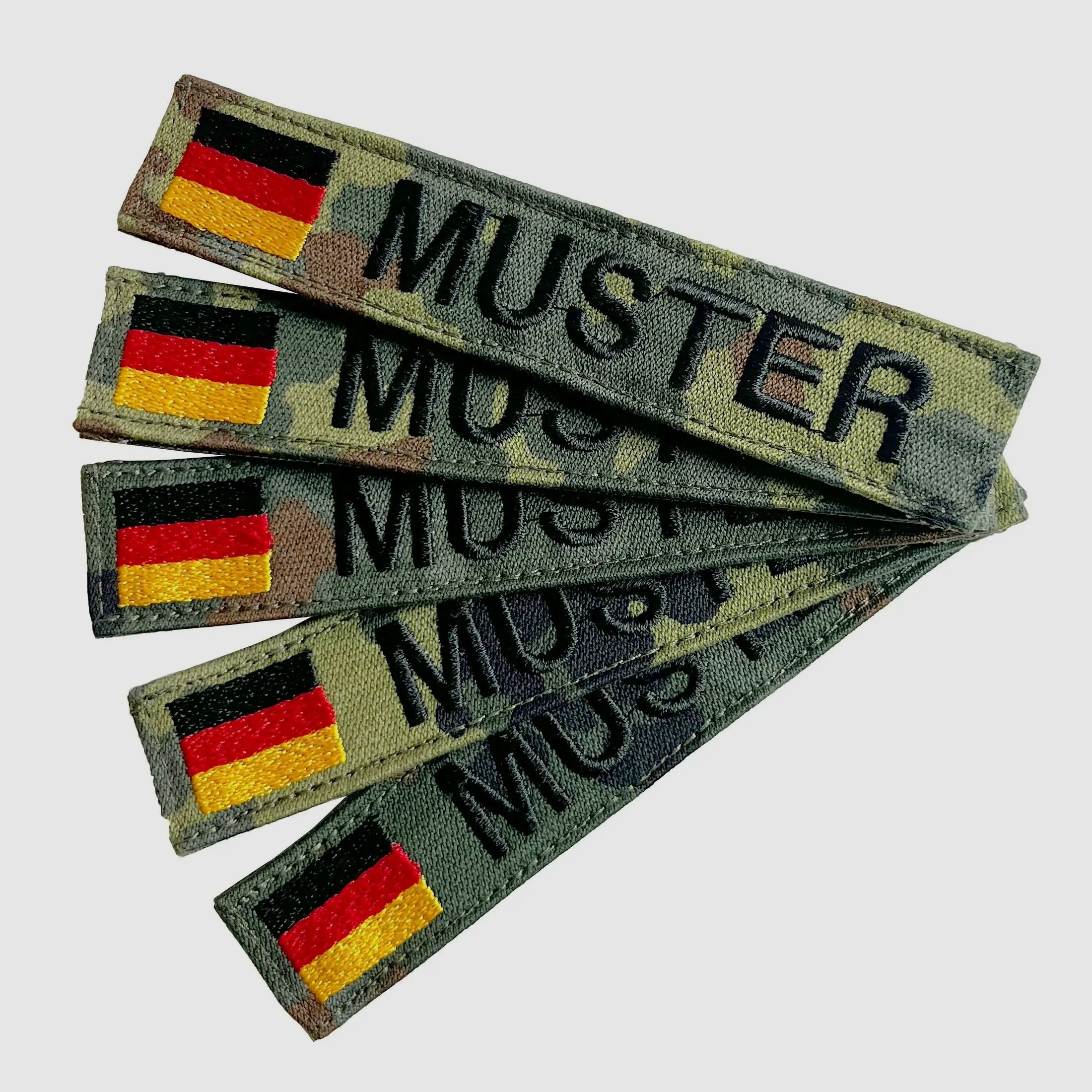 ASMC Namensbänder 5er Set mit Flagge Flecktarn