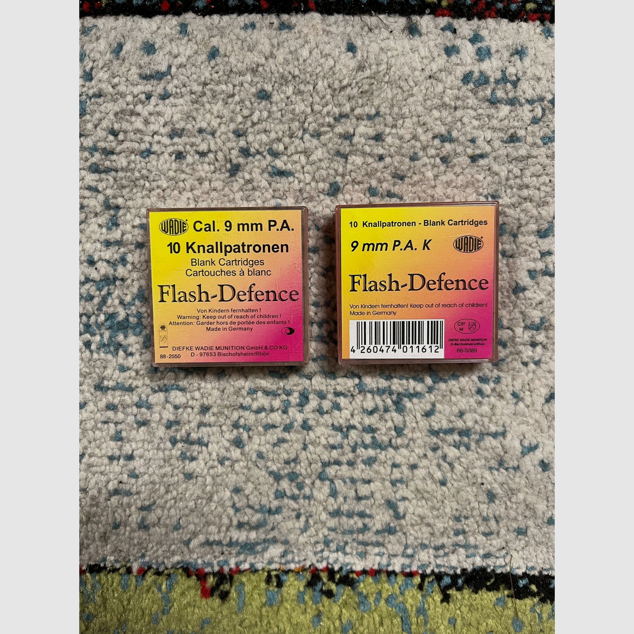 9mm PAK Flash-Defence cartuchos de fogueo