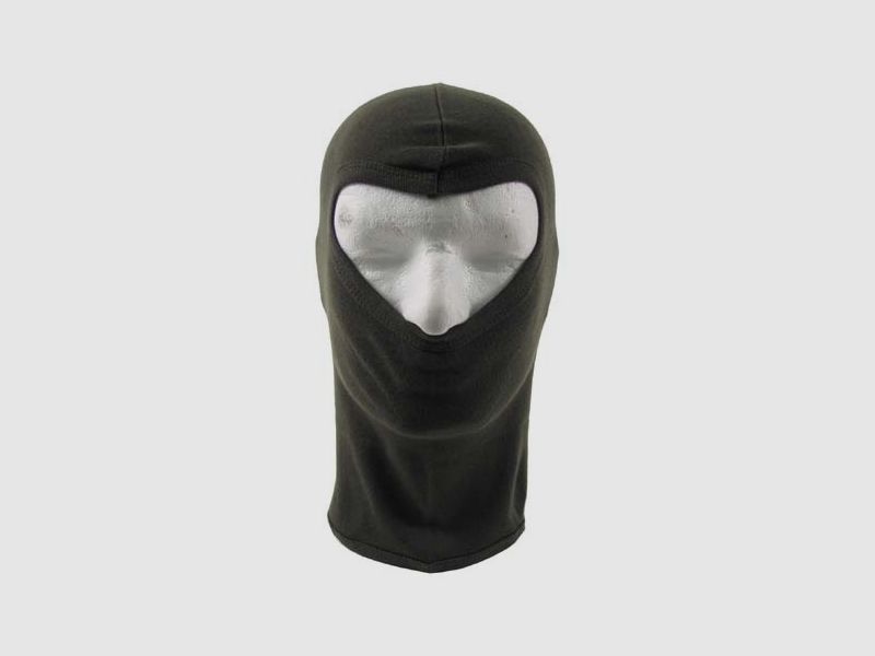 Balaclava, 1-Loch, dünn, oliv, 100 % Baumwolle