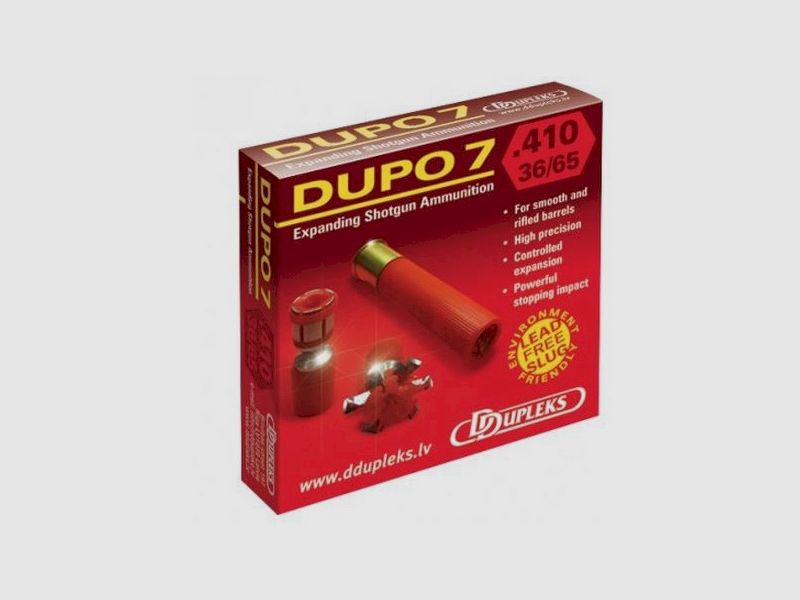 Patrone mit Geschoss DUPO 7 Kal. 410 Mag 76mm