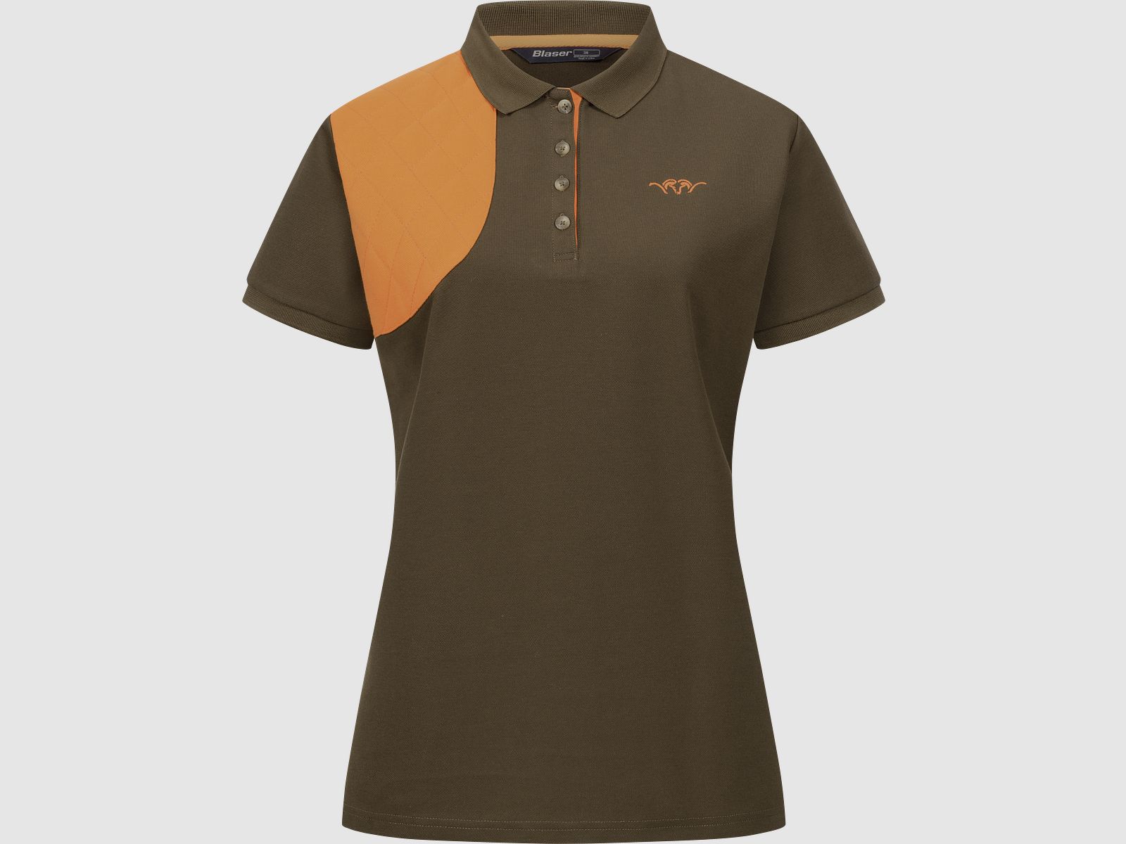 Dames Polo Shirt Shooting Patch Donkerbruin/Oranje Donkerbruin/Oranje 44