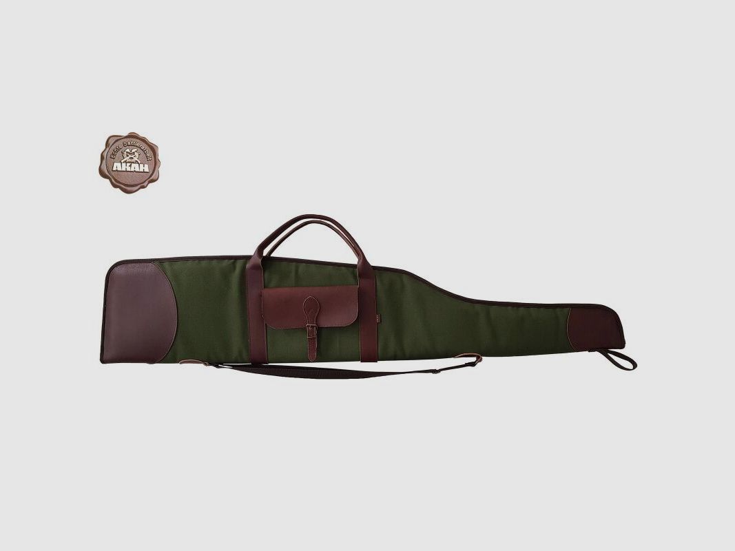 AKAH Futteral Canvas-Leder Grün-Braun