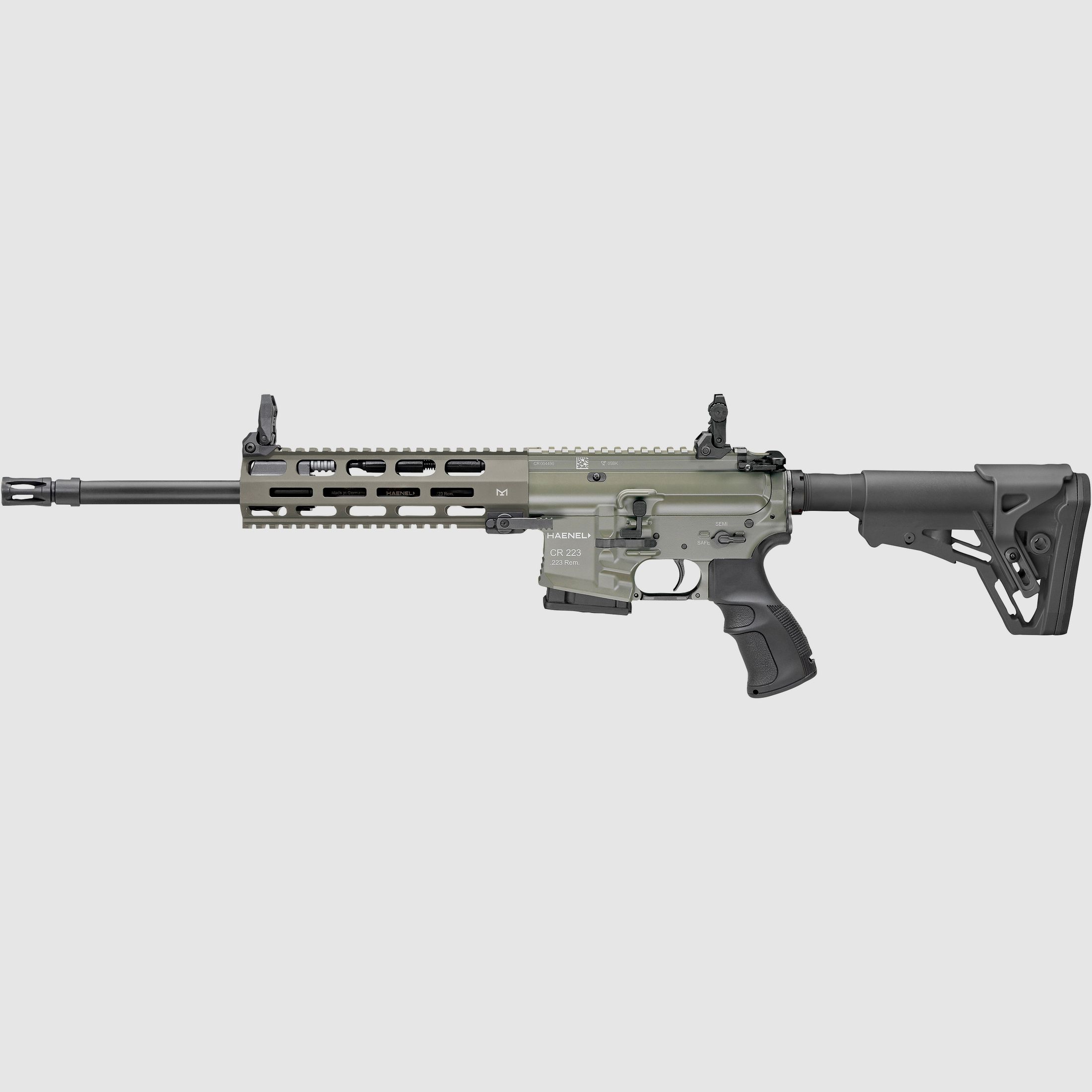 Haenel CR 223 M-LOK Handschutz Lauflänge 368 mm | Matchabzug | Handschutz kurz | Oliv | nicht sportlich zugelassen, Kal. .223 Rem.