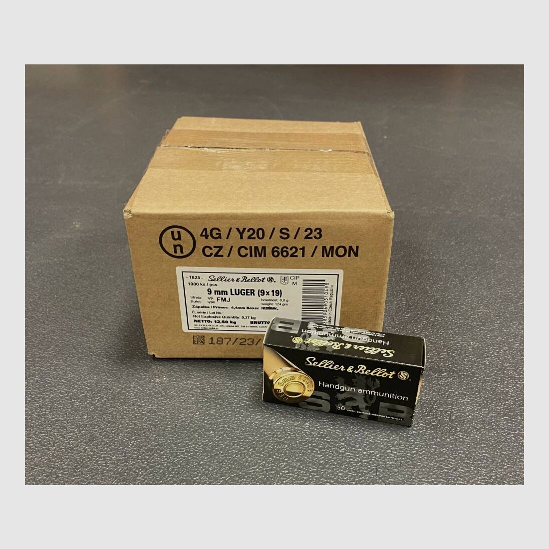 Sellier & Bellot 9mm Para S&B 124 FMJ / Full Metal Jacket - 1000 pieces