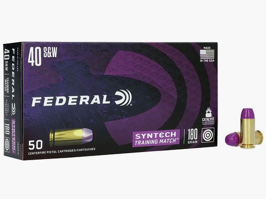 Federal Syntech Training Match .40 S&W 180GR SJFN 50 cartucce