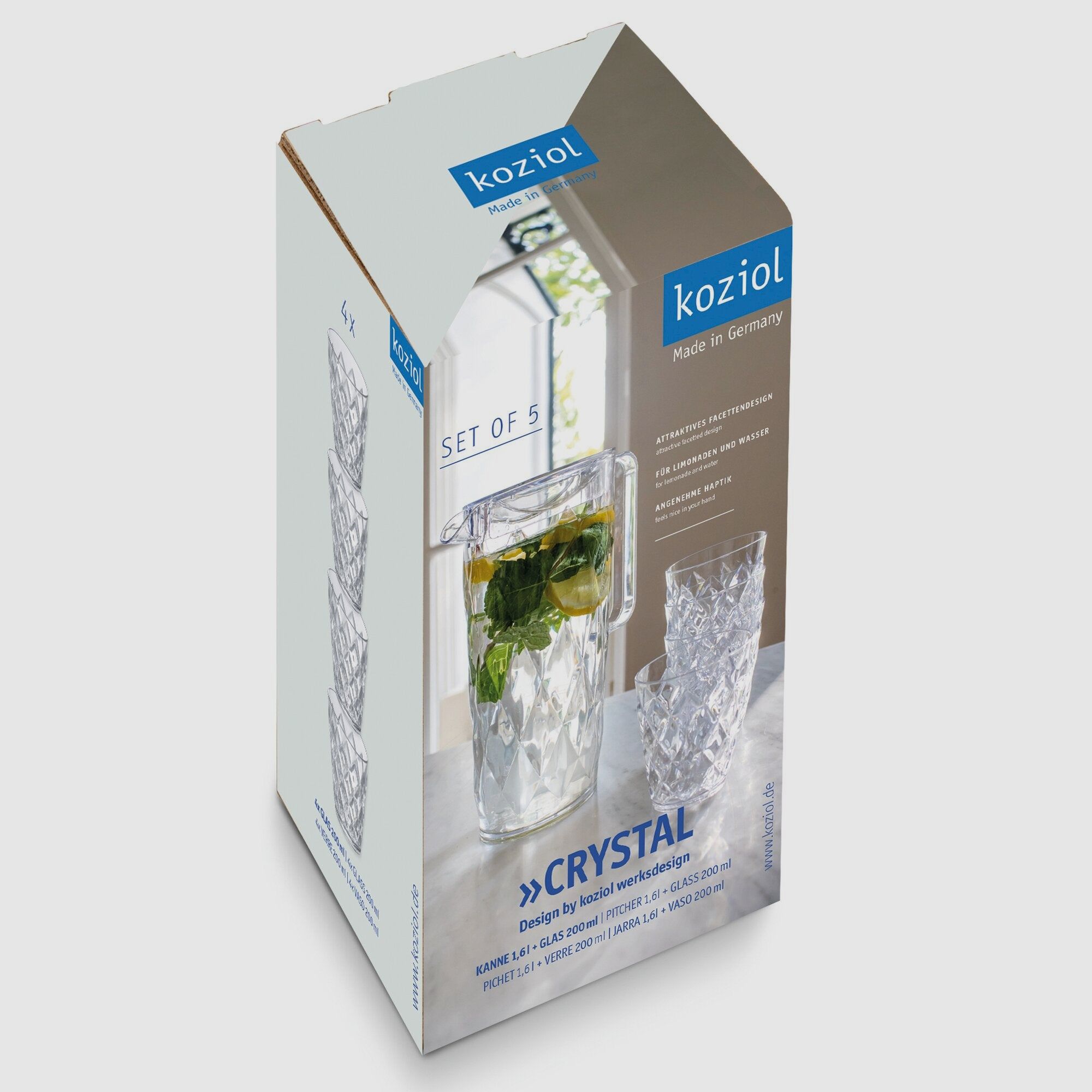 Caraffa CRYSTAL con 4 Tazze, immagine 3 di 9