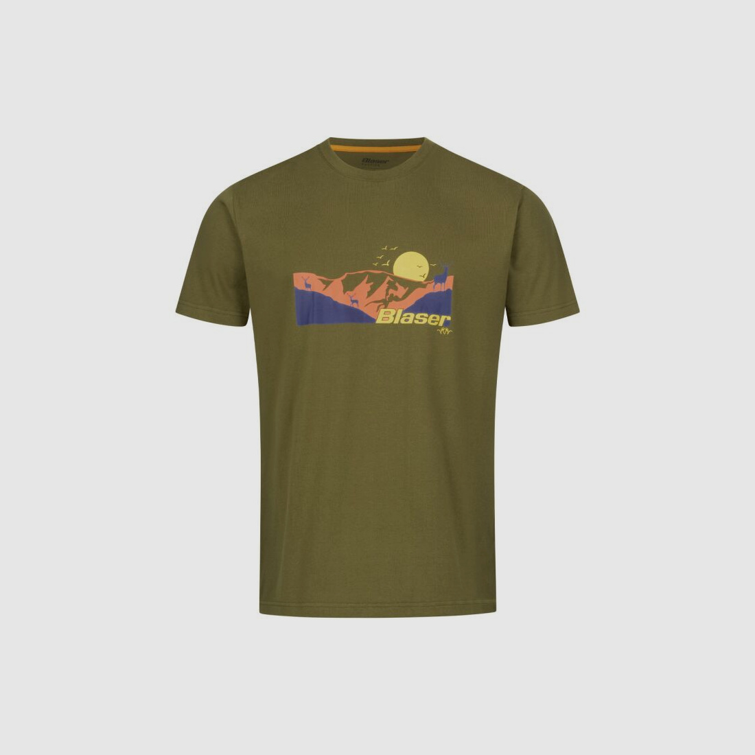 Blaser Herren T-Shirt Allgäu Mountain Dunkeloliv