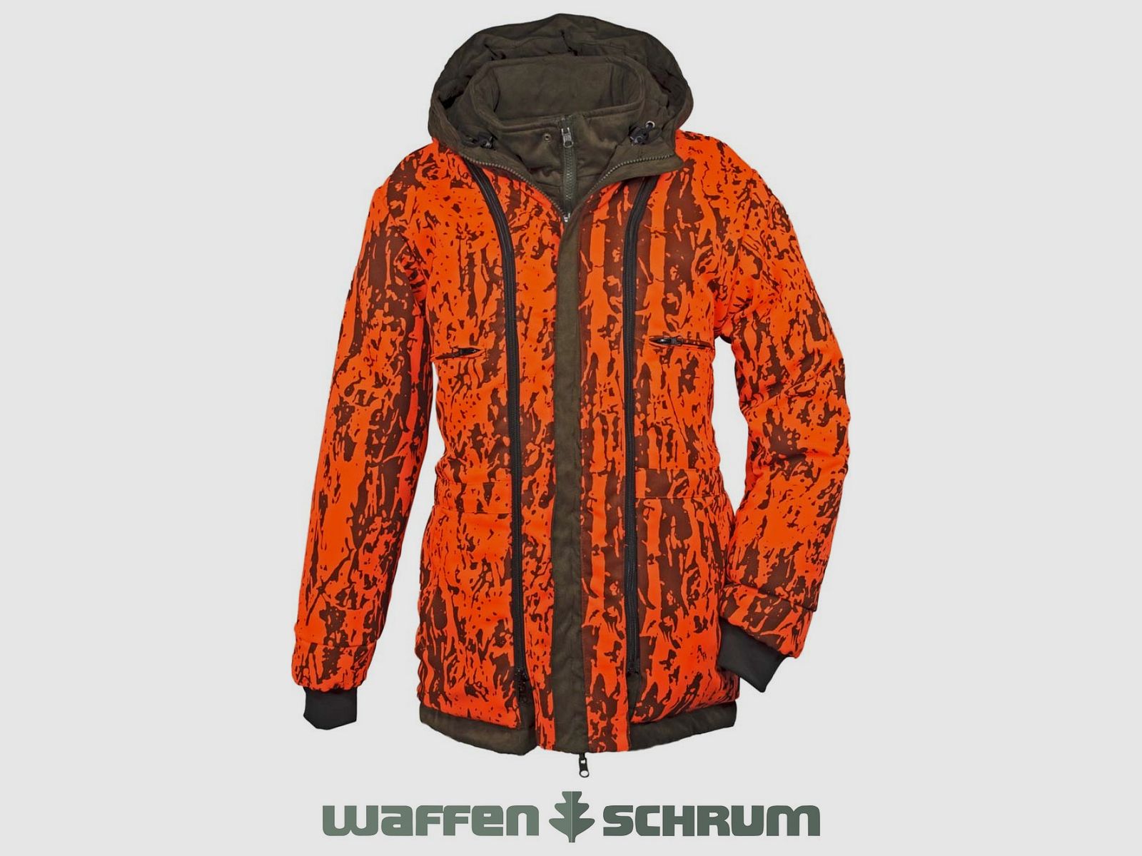 Hubertus Wendejacke Micro Camo Janus Camo Oliv/ Orange