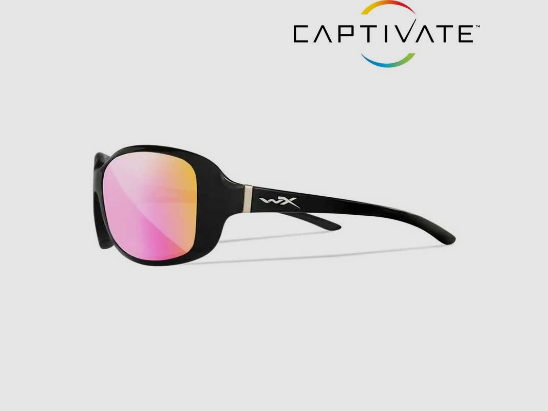 Gepolariseerde zonnebril Wiley X Affinity met CAPTIVATE™ Polarized Rose Gold Mirror-lenzen, montuur Gloss Black, afbeelding 4 van 4