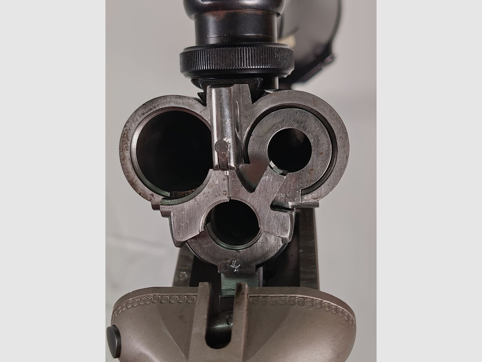 Krieghoff Trumpf Simplex Drilling 7x65 R / 16/70 with insert barrel .222 Rem. and Zeiss Diavari ZM 3–12x56 T*, image 7 of 9