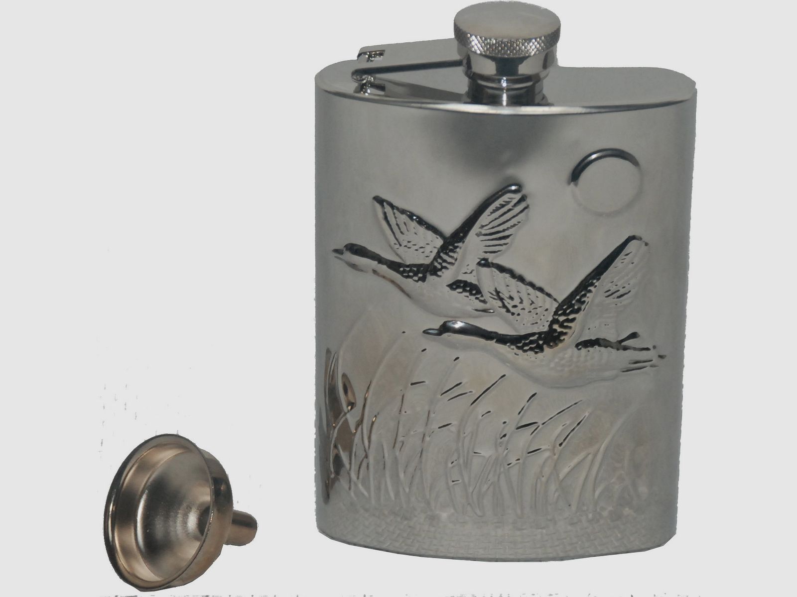 AKAH Trinkflasche/Flachmann aus Edelstahl mit Entenmotiv