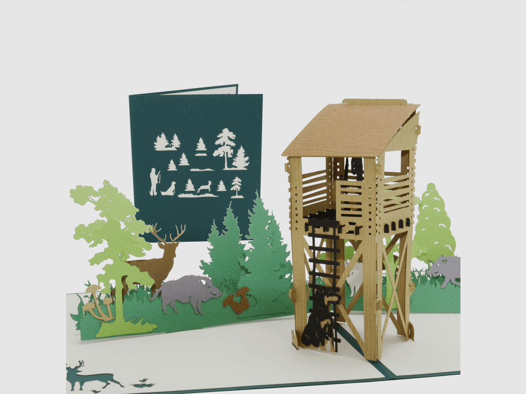 Pop-up-Karte "Hochsitz"